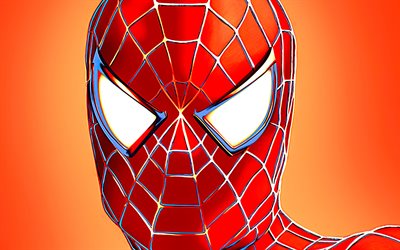 4k, le visage de spider-man, les bandes dessinées marvel, les super-héros, le dessin de spider-man, spiderman, les illustrations, spider-man 4k, spider-man