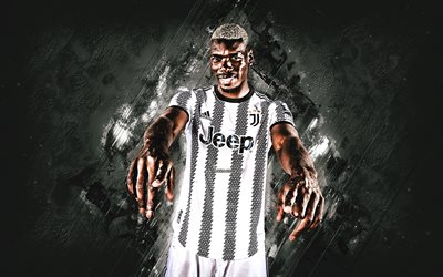 Paul Pogba, Juventus FC, french soccer player, white stone background, soccer, Serie A, Italy, football, Pogba Juventus