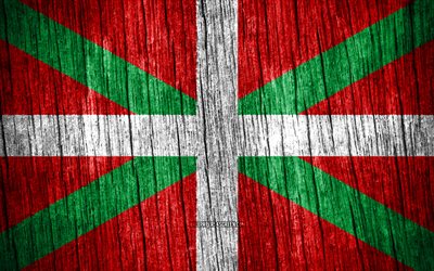 4k, バスク国の国旗, バスクの国の日, スペインのコミュニティ, 木製テクスチャ フラグ, バスク国の旗, バスク, スペイン