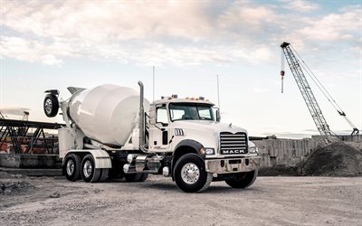 mack granite mixer, fabbrica, 2010 camion, lkw, trasporto merci, betoniere, camion, camion americani, mack