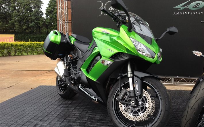 2015, ninja, kawasaki, 1000, moto, tourer, verde claro