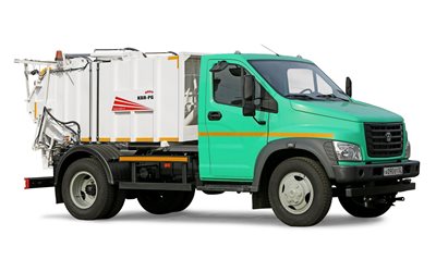 2015, gazon siguiente, camiones, chasis, rusia, maquinaria, compacto camión de la basura
