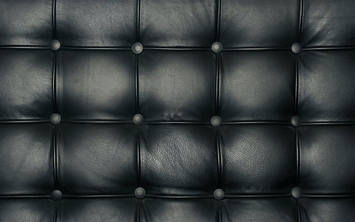 läder, soffa, svart, mönster, textur