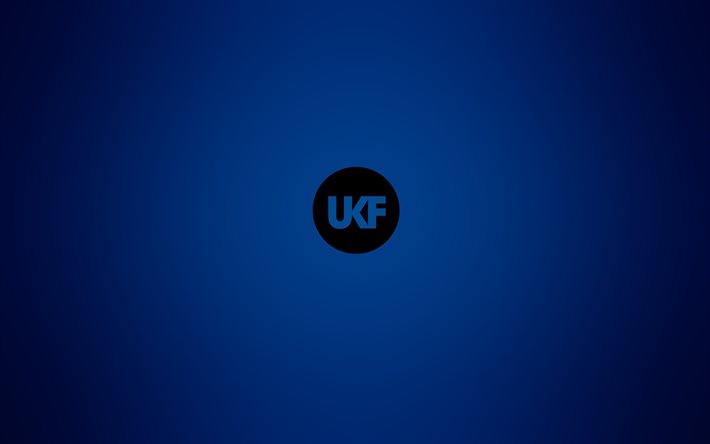 logotipo, ukf, música, azul, plano de fundo