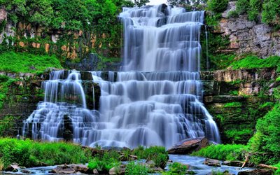 la nature, cascade, chutes d'eau, beau, beauté