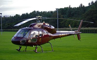 helikoptrar aerospatiale, vd, as350 ecureuil, helikopter, gräsmatta