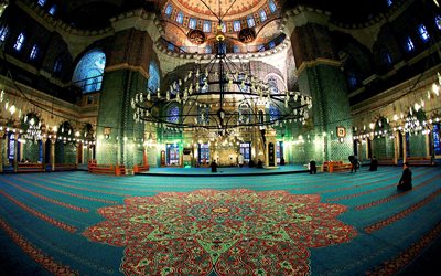 die türkei, istanbul, der moschee, innenraum, moschee