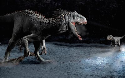 jurassic world, avventura, 2015, azione, indominus rex, velociraptor squadra