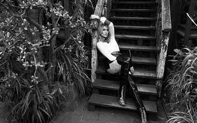 sesión de fotos, 2015, diario, diane kruger, que, escaleras, negro y blanco, actriz, modelo