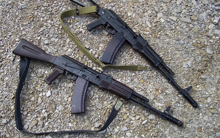 1989, kalashnikov, armas, máquina, guardamanos, ak 74, a tope, de plástico