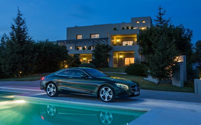 4matic, s500, coupe, mercedes-benz, the house, 2015, pool