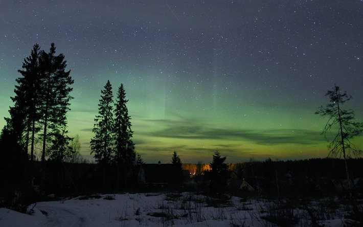 gökyüzü, doğa, gece, aurora, 2015, mikhail reva Mart