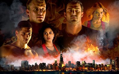 a série, temporada 2, 2014, chicago fire, cartaz, drama