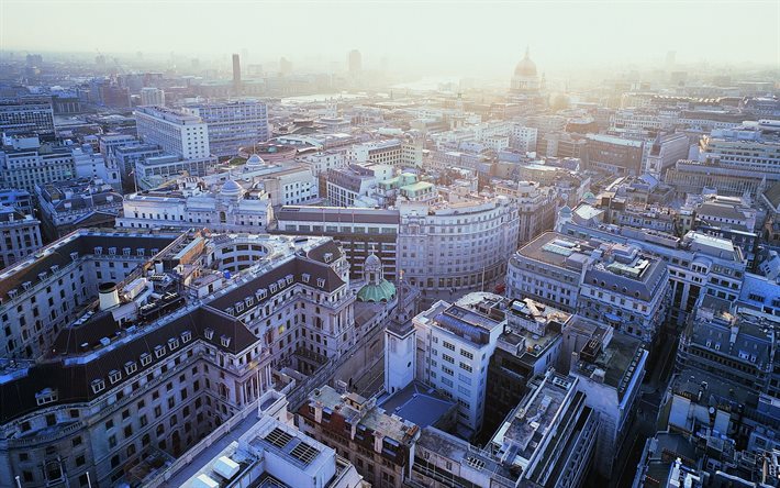 cathedral, the city, aerial photo, st pauls, london, uk