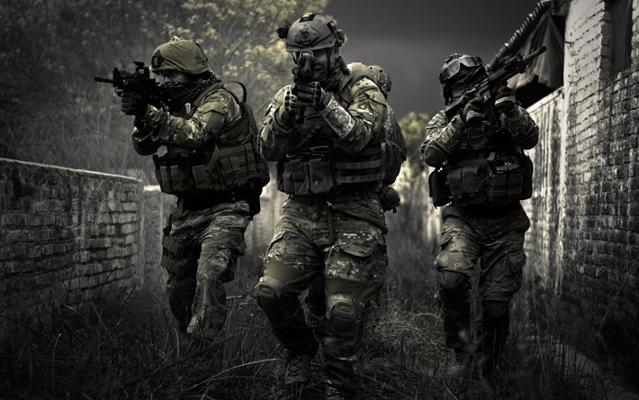 maskin, kamouflage, utrustning, fighter, swat