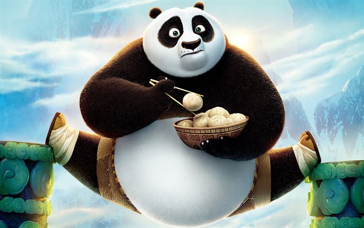 panda 3, kung-fu, cartoon, lustig, 2016, charakter, poster
