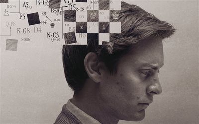movie, 2015, pawn sacrifice, drama, biography, sacrificing a pawn, poster, tobey maguire, liev schreiber