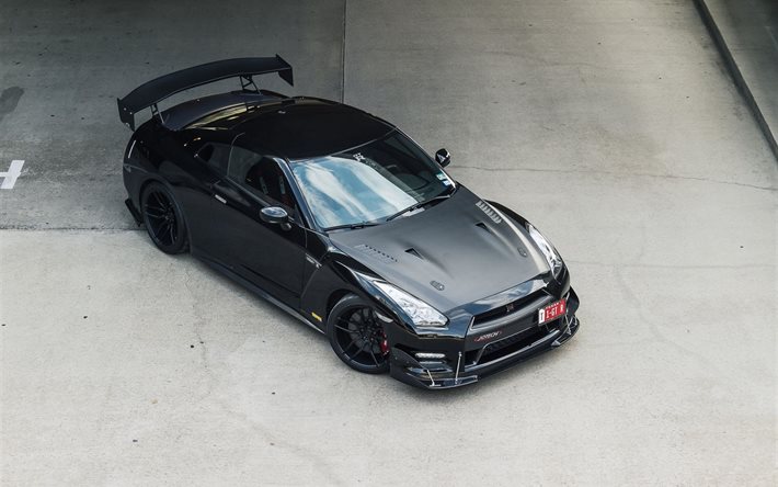 nissan, stage 6, gt-r, jotech, 2015, black, tuning, top view