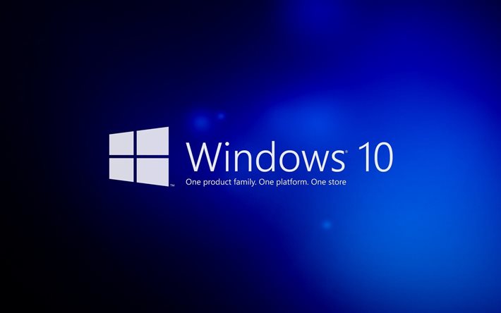logotipo, azul, o texto, windows 10, sistema, lema