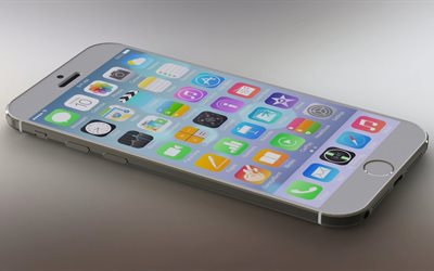 hi-tech, la manzana, el smartphone, el iphone 6, de metal