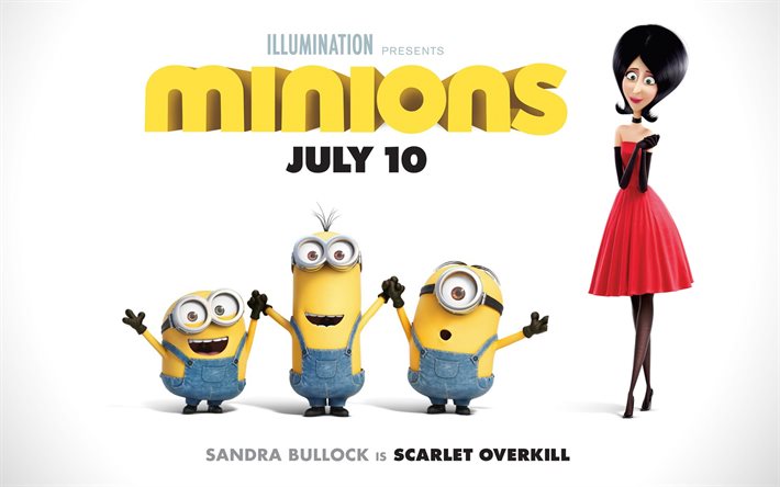 2015, minions, cartoon, poster, characters