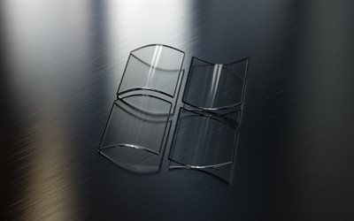 logotipo de windows, la superficie de vidrio