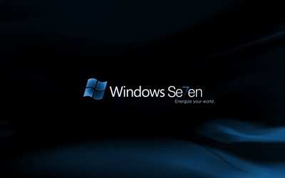 windows 7, blue, emblem, widescreen wallpapers