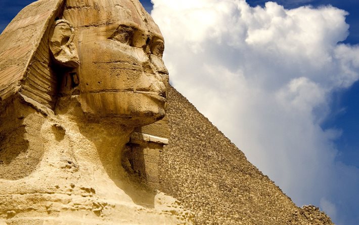 sfinxen, den stora pyramiden, eygpt, egypten, världens under