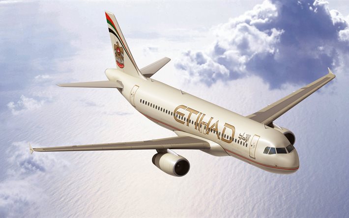 l'avion, etihad airways, émirats arabes unis, la compagnie aérienne, compagnies aériennes internationales
