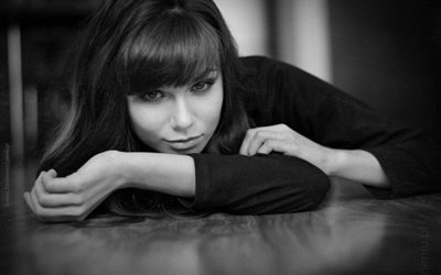black and white, brunette, girl, sensuality, beauty, sensual, look, brunettes