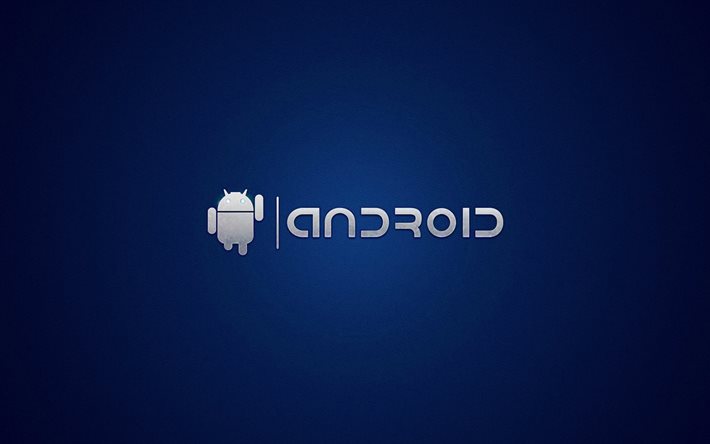 icône, bleu, android, logo, fond