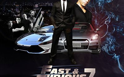 movie 2015, action, furious 7, crime, poster, fast and furious 7, jason statham, vin diesel