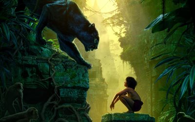 fantasy, affisch, drama, 2016, djungelboken, äventyr