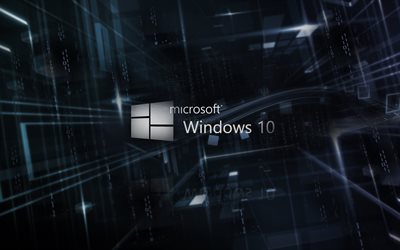 windows 10, logo, binary codes