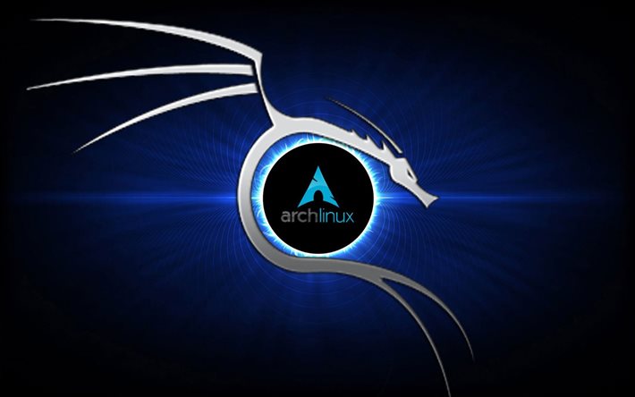 linux arch, escritorio, fondos, tecnología, azul oscuro