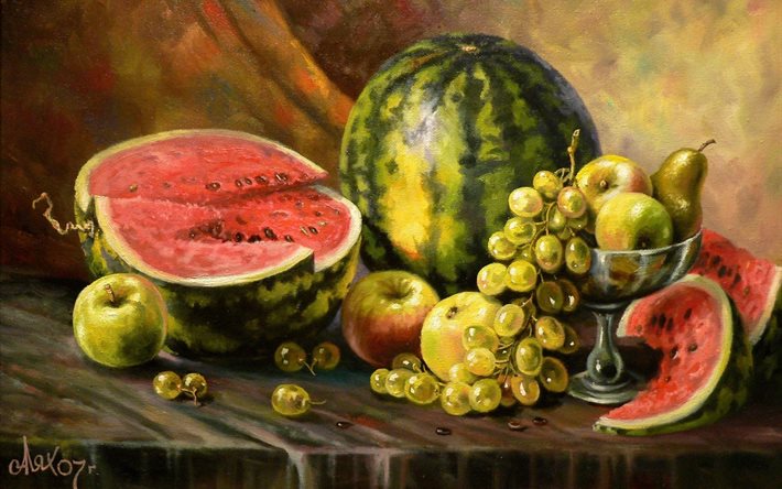 still life, fruit, picture, andrey lyakh