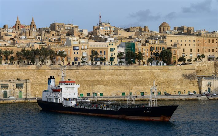 vanna, port, cargo ship, the city, malta