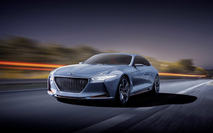 Hyundai Genesis New York Concept, 2016, supercars, road, movement