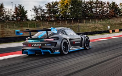 2022, Porsche Cayman GT4 ePerformance, 4k, rear view, exterior, electric racing car, electric cars, electric Porsche Cayman GT4, German sports cars, Porsche