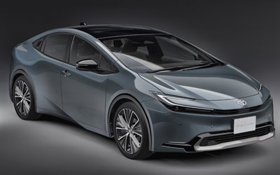 2024, टोयोटा प्रियस, 4k, सामने का दृश्य, बाहरी, इलेक्ट्रिक कार, ग्रे टोयोटा प्रियस, जापानी कारें, नई प्रियस 2024, टोयोटा