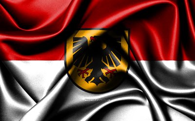 डॉर्टमुंड झंडा, 4k, जर्मन शहर, कपड़े के झंडे, डॉर्टमुंड का दिन, डॉर्टमुंड का झंडा, लहराते रेशमी झंडे, जर्मनी, जर्मनी के शहर, डॉर्टमुंड