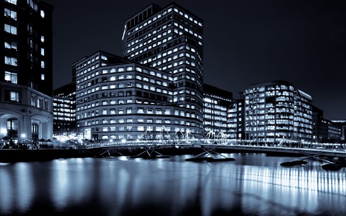 London, night, buildings, cityscapes, UK, England