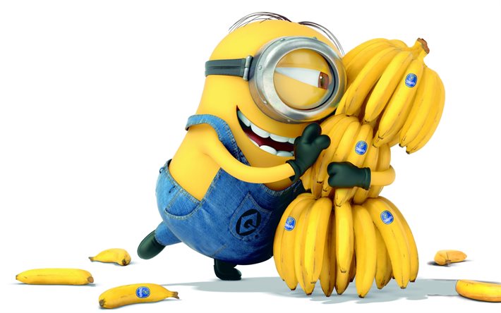 minion Stewart, banana, cartoni animati, personaggi, minionwith banane
