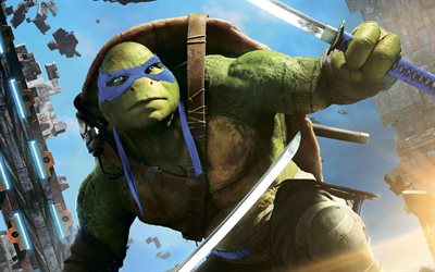Leonardo, 2016, Teenage Mutant Ninja Turtles, Out of the Shadows, fantascienza, commedia