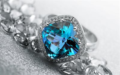 jewelry, blue diamond, gemstones, diamond