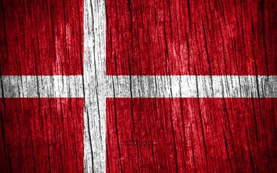4k, デンマークの旗, デンマークの日, ヨーロッパ, 木製のテクスチャフラグ, デンマークの国家シンボル, ヨーロッパ諸国, デンマーク