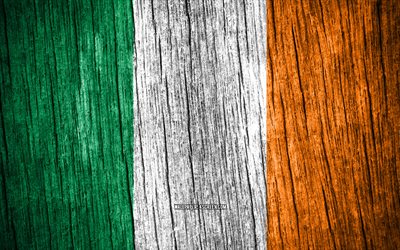 4K, Flag of Ireland, Day of Ireland, Europe, wooden texture flags, Irish flag, Irish national symbols, European countries, Ireland flag, Ireland