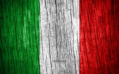 4k, イタリアの旗, イタリアの日, ヨーロッパ, 木製のテクスチャフラグ, イタリア国旗, イタリアの国家のシンボル, ヨーロッパ諸国, イタリア