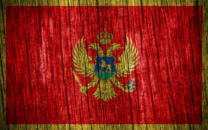 4k, montenegros flagga, montenegros dag, europa, trästrukturflaggor, montenegros nationella symboler, europeiska länder, montenegro