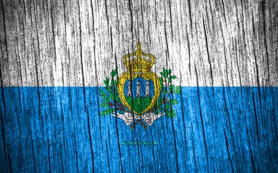 4k, サンマリノの旗, サンマリノの日, ヨーロッパ, 木製のテクスチャフラグ, サンマリノの国旗, サンマリノの国家シンボル, ヨーロッパ諸国, サンマリノ